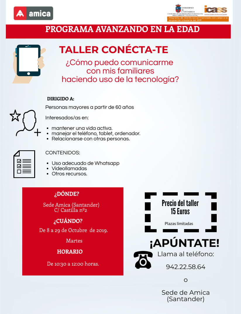Taller Conécta-te ¿Cómo puedo comunicarme con mis familiares haciendo uso de la tecnología?