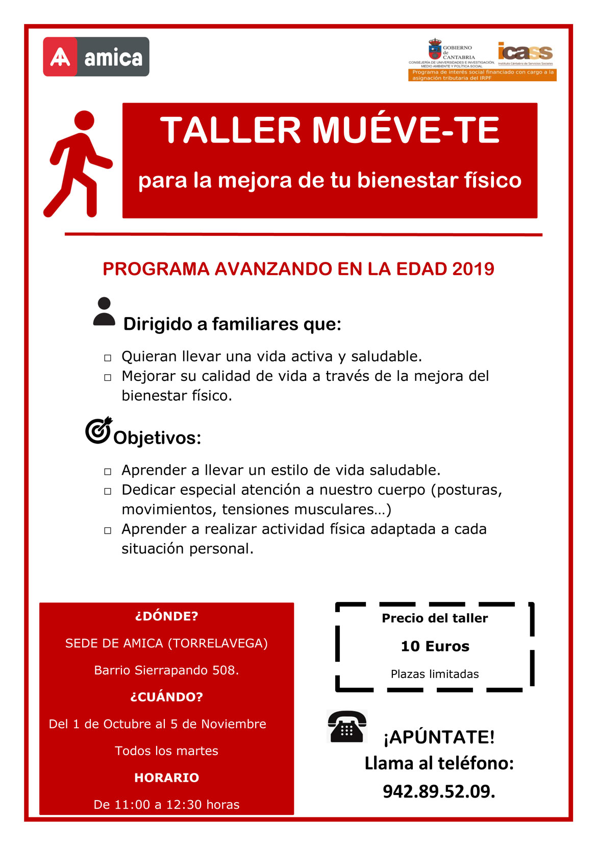 TALLER MUÉVE-TE para la mejora de tu bienestar físico