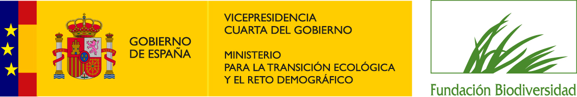Logo Fundación Biodiversidad, Gobierno de España Vicepresidencia cuarta del gobierno, Ministerio para la transformación ecológica y el reto demográfico