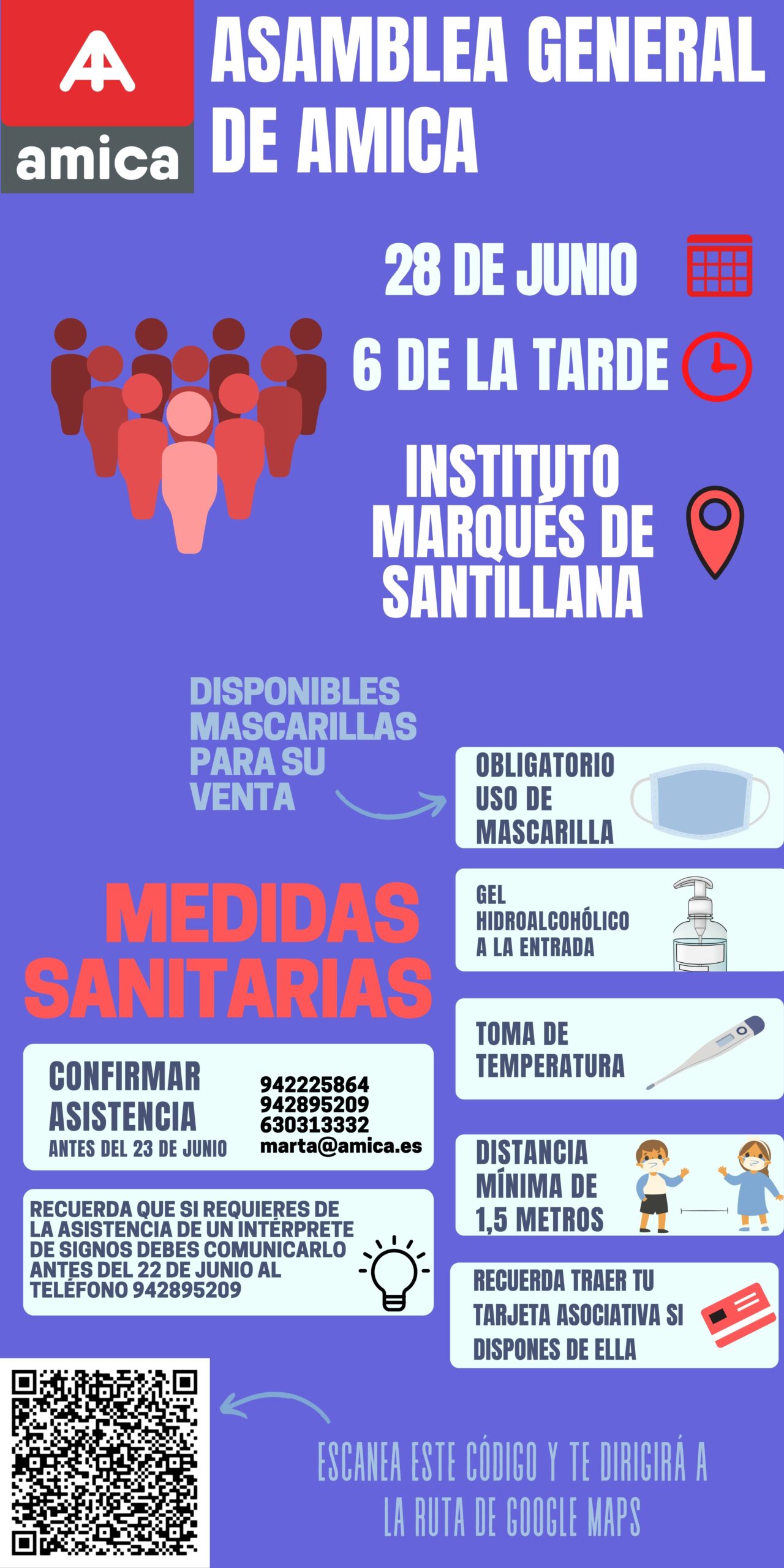 Cartel ASAMBLEA GENERAL Amica