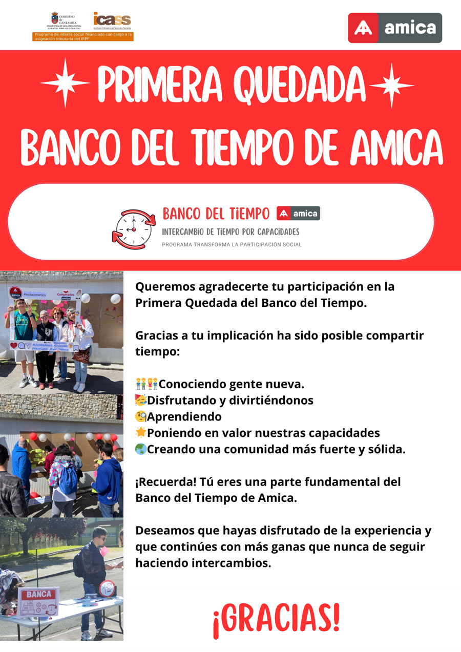 Celebramos la Primera Quedada Del Banco del Tiempo de Amica