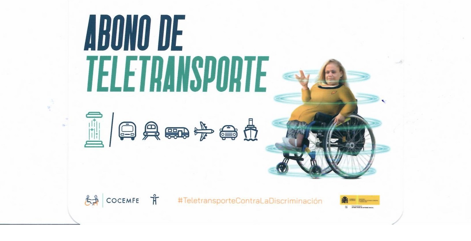 Cartel de la concentración de Cocemfe abono de teletransporte- TeletransporteContraLaDiscriminación