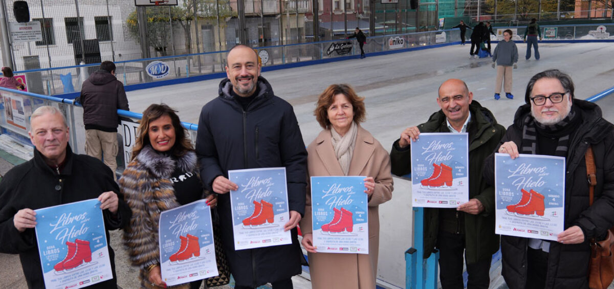 Amica presenta "Libros sobre Hielo": una iniciativa solidaria en la pista de hielo de la Llama, Torrelavega