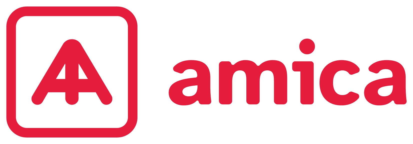 Logo de Amica en color rojo