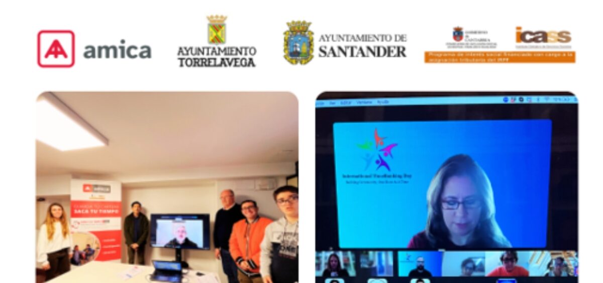 Collage de imágenes de actividades realizadas en el Banco del tiempo de Amica