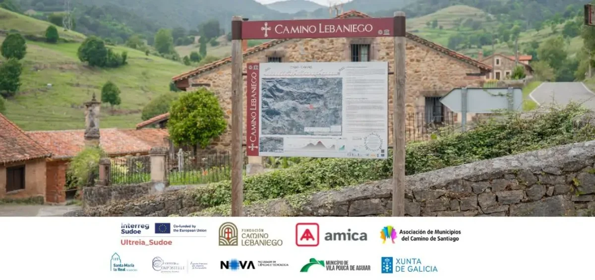 Cartel de señalética del Camino Lebaniego