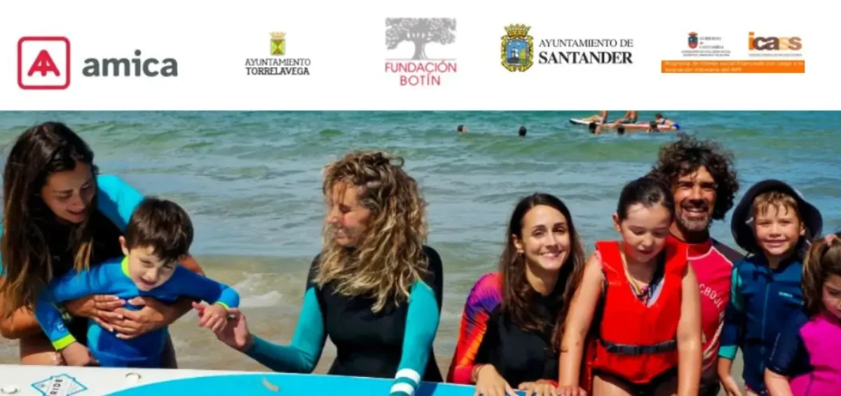 Curso de verano de Paddle Surf de Amica con el grupo de infancia