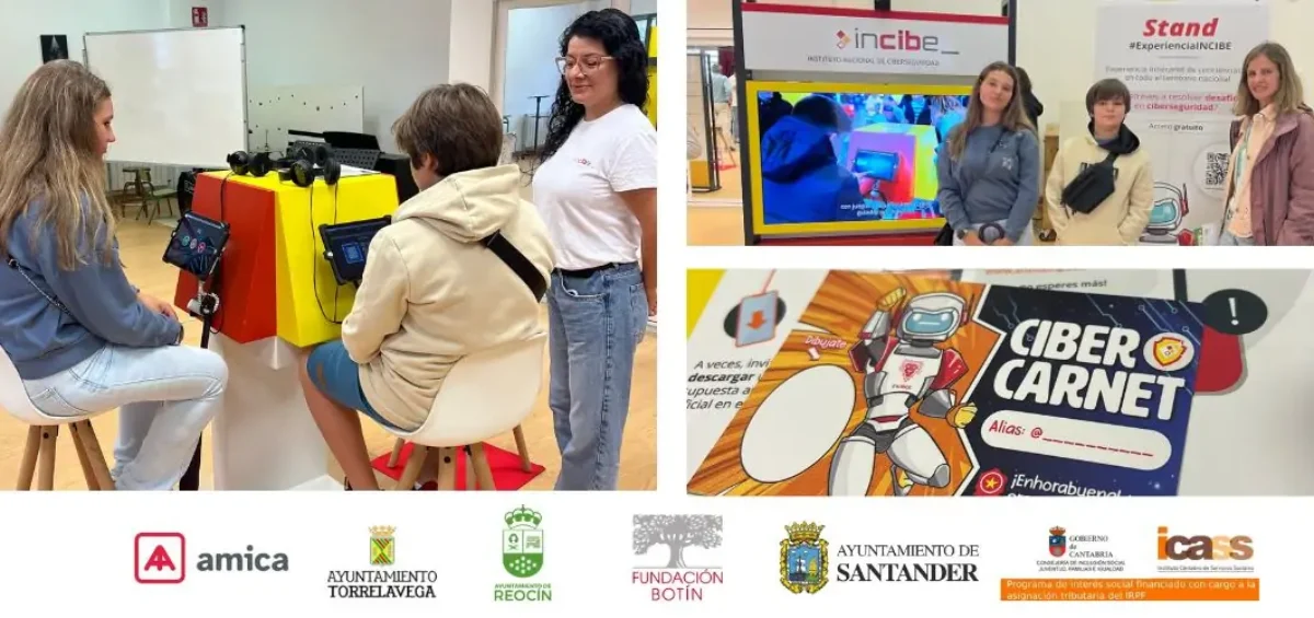 El grupo de Adolescencia de Amica en el stand de Incibe