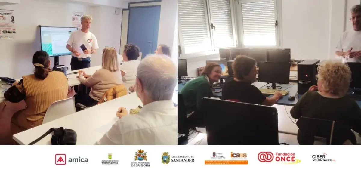 Personas acuden al taller Conecta-te Apps para gestionar trámites en Internet