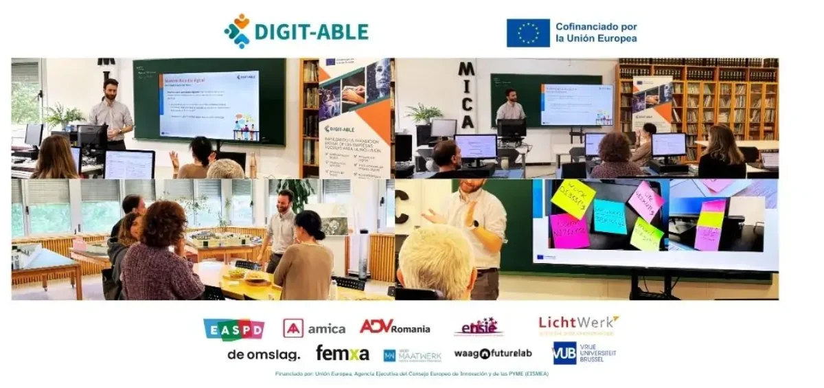 Personas en Amica acuden al curso de Digit-Able habilidades digitales